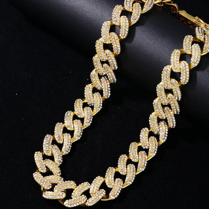 Hip-hop Punk Solid Color Copper Zircon Bracelets Necklace In Bulk