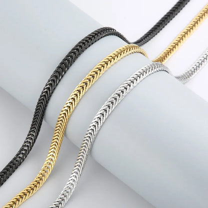 Hip-Hop Punk Solid Color Stainless Steel Plating 18K Gold Plated Men'S Necklace