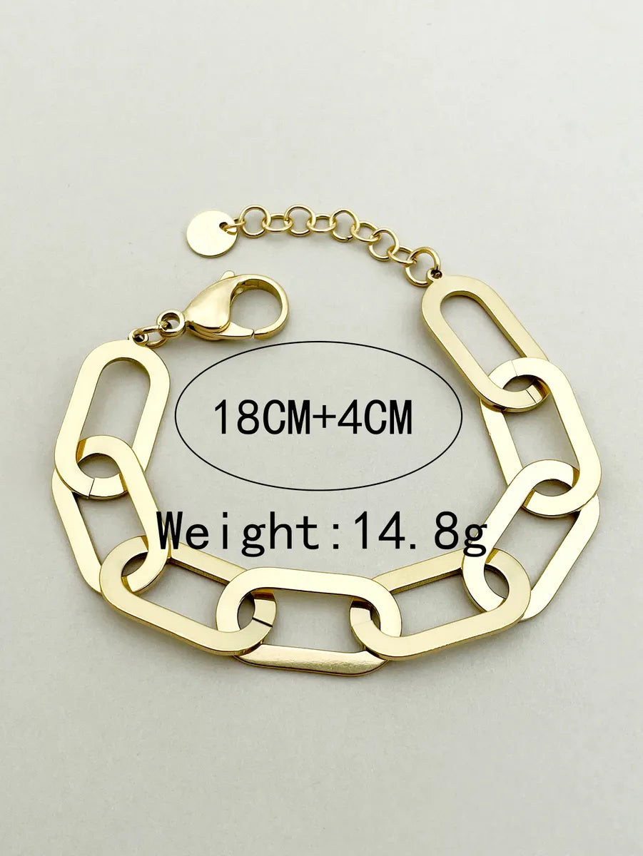 Hip-hop Punk Solid Color Stainless Steel Plating Gold Plated Bracelets