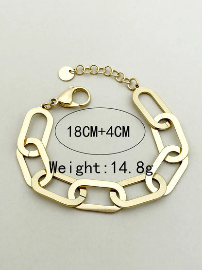 Hip-hop Punk Solid Color Stainless Steel Plating Gold Plated Bracelets