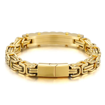 Hip-Hop Punk Solid Color Stainless Steel Plating 18K Gold Plated Men'S Bracelets