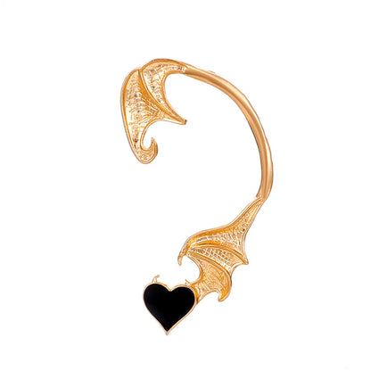 Hip-Hop Punk Streetwear Heart Shape Snake Dragon Alloy Metal Copper Plating 18k Gold Plated Gold Plated Silver Plated Women'S Ear Clips