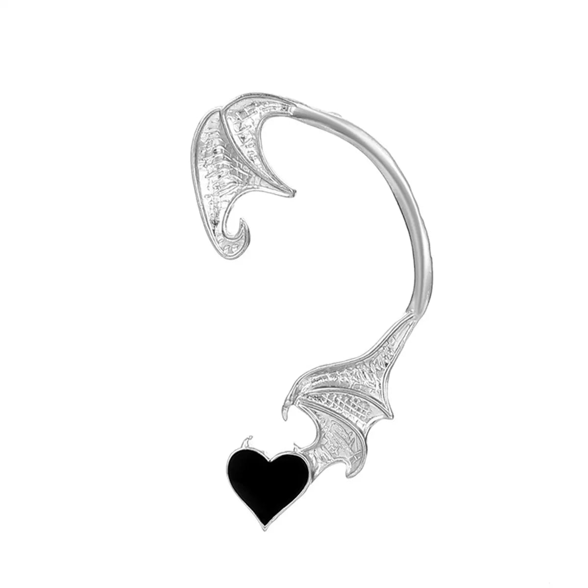 Hip-Hop Punk Streetwear Heart Shape Snake Dragon Alloy Metal Copper Plating 18k Gold Plated Gold Plated Silver Plated Women'S Ear Clips