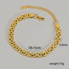 Hip Hop Punk Style Stainless Steel Geometric Cuban Bracelet Plated Real Gold Handmade Woven Chain