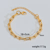 Hip Hop Punk Style Stainless Steel Geometric Cuban Bracelet Plated Real Gold Handmade Woven Chain