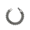 Hip Hop Punk Style Wide Cuban Bracelet With Flash Diamond And Geometric Pattern Alloy Material