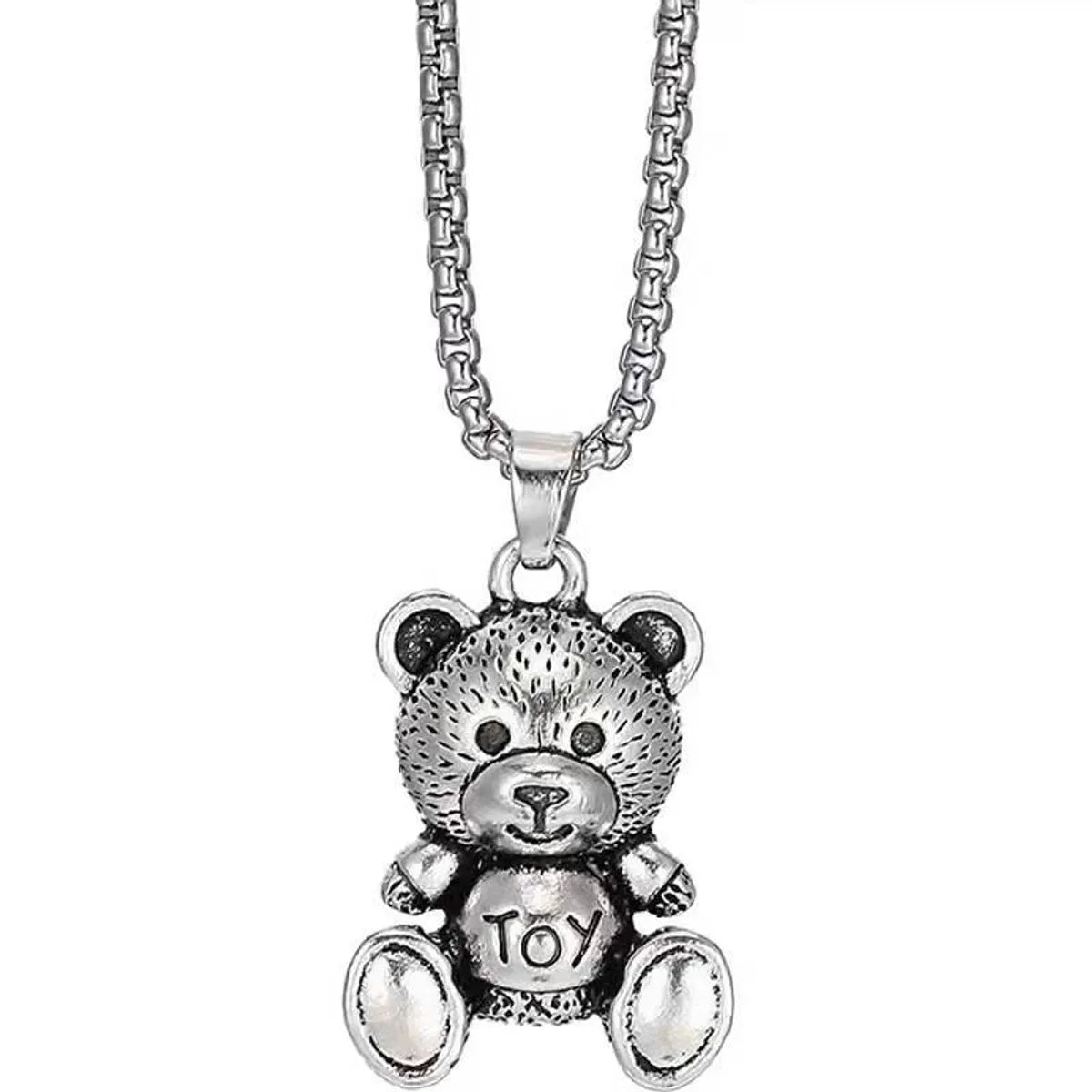 Hip-Hop Rabbit Bear Alloy Titanium Steel Plating Unisex Pendant Necklace