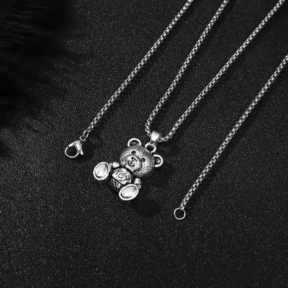 Hip-Hop Rabbit Bear Alloy Titanium Steel Plating Unisex Pendant Necklace