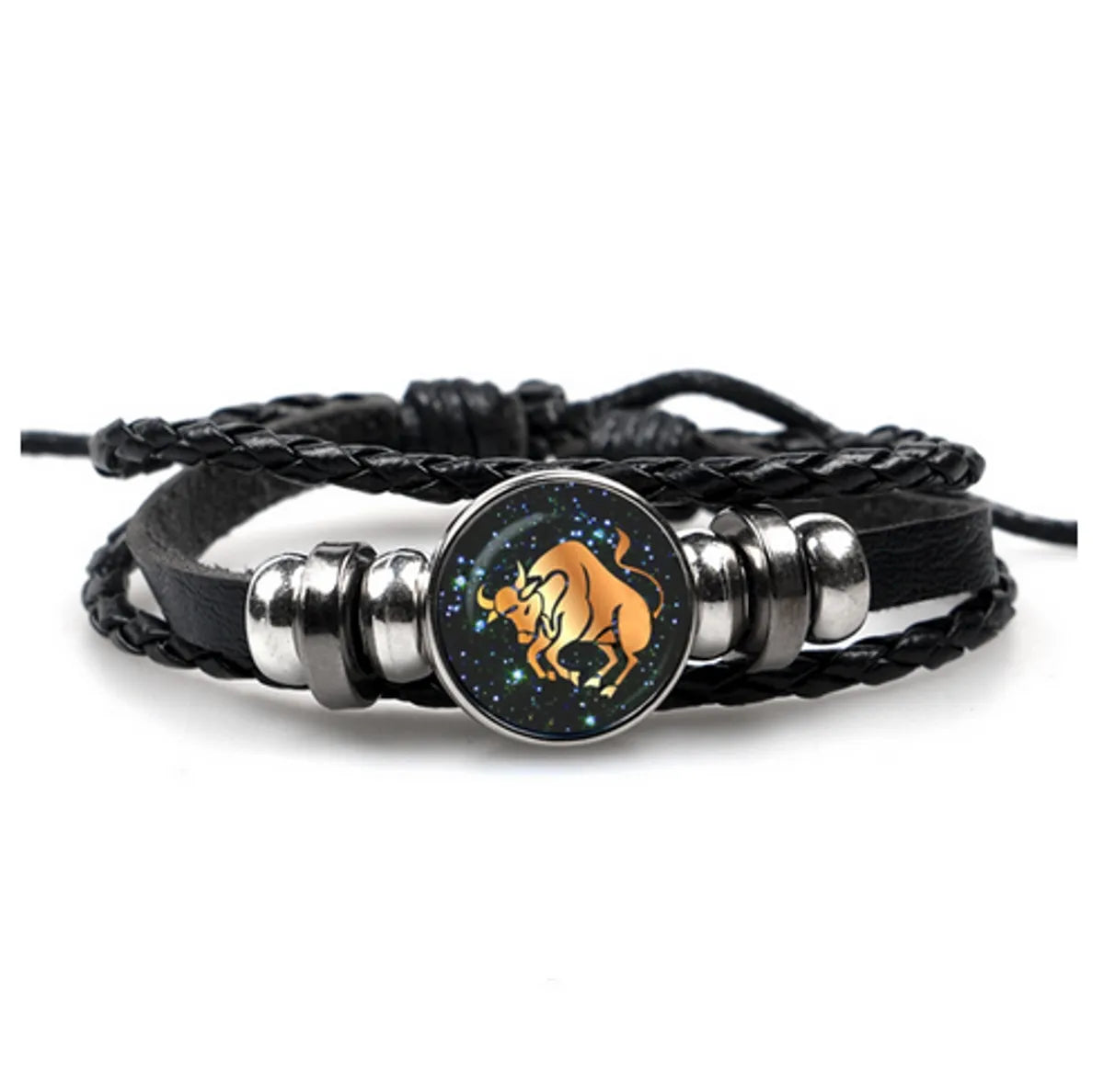 Hip-Hop Retro Animal Constellation CCB Pu Leather Braid Unisex Drawstring Bracelets