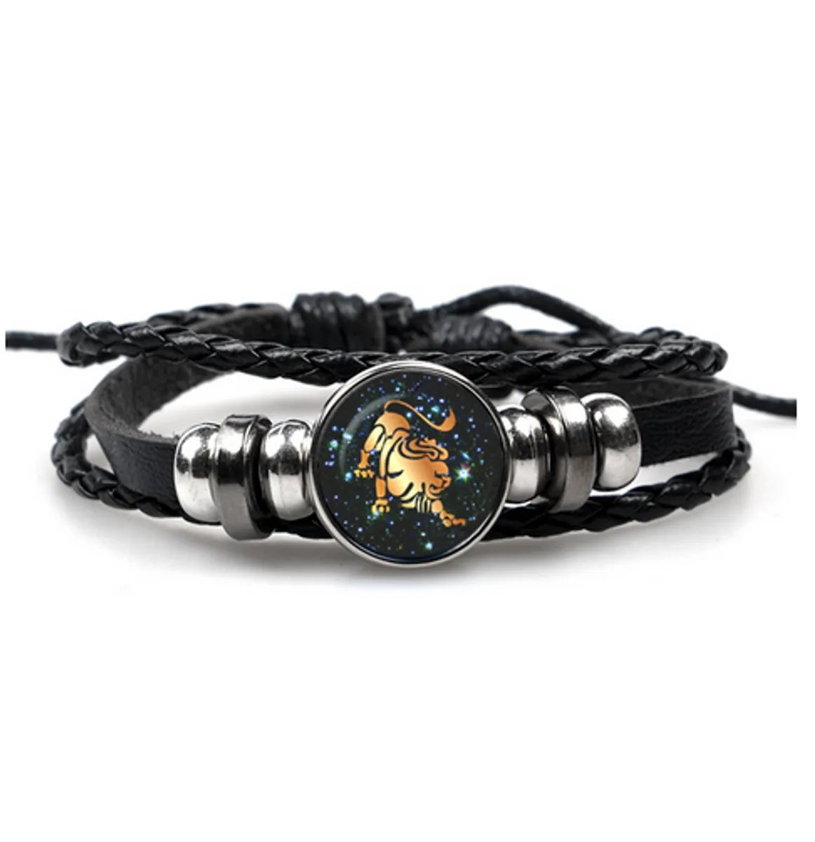 Hip-Hop Retro Animal Constellation CCB Pu Leather Braid Unisex Drawstring Bracelets