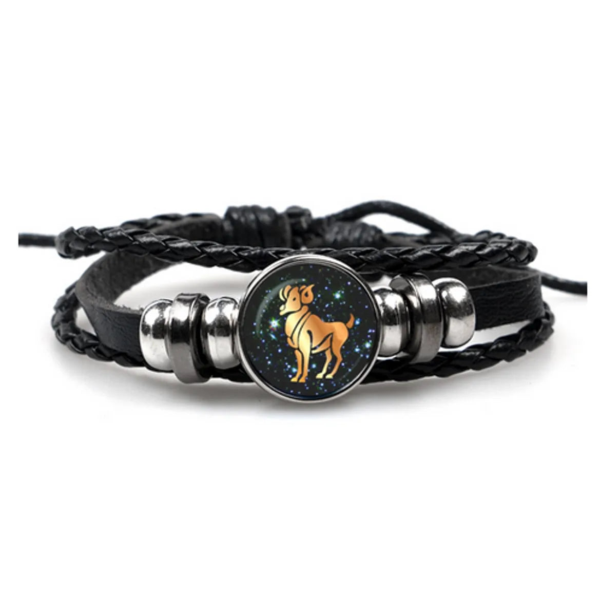 Hip-Hop Retro Animal Constellation CCB Pu Leather Braid Unisex Drawstring Bracelets