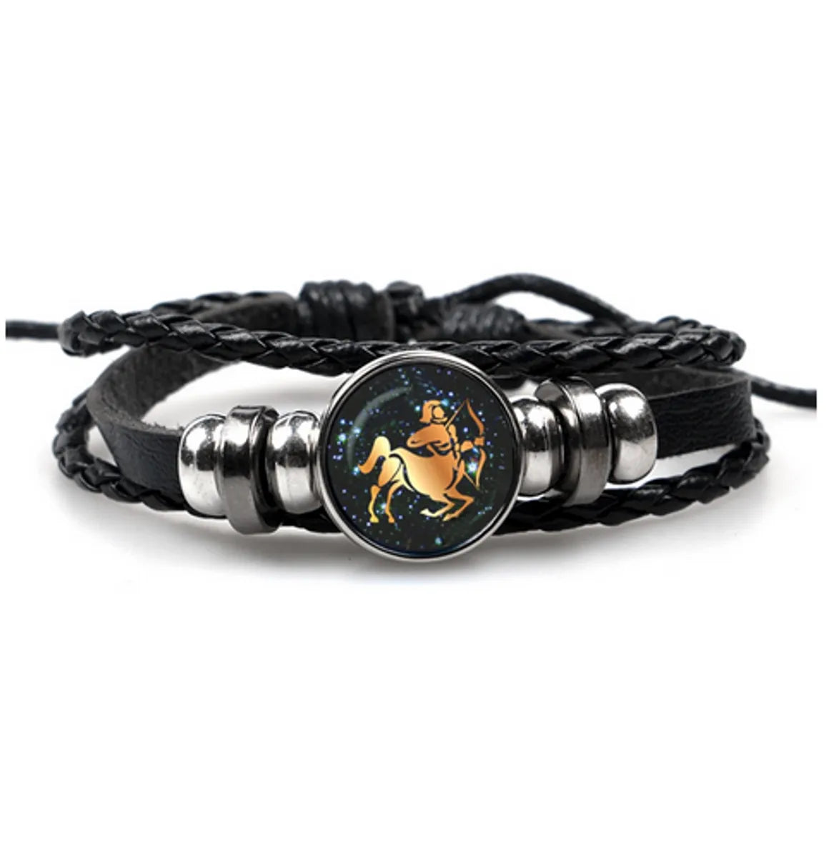 Hip-Hop Retro Animal Constellation CCB Pu Leather Braid Unisex Drawstring Bracelets