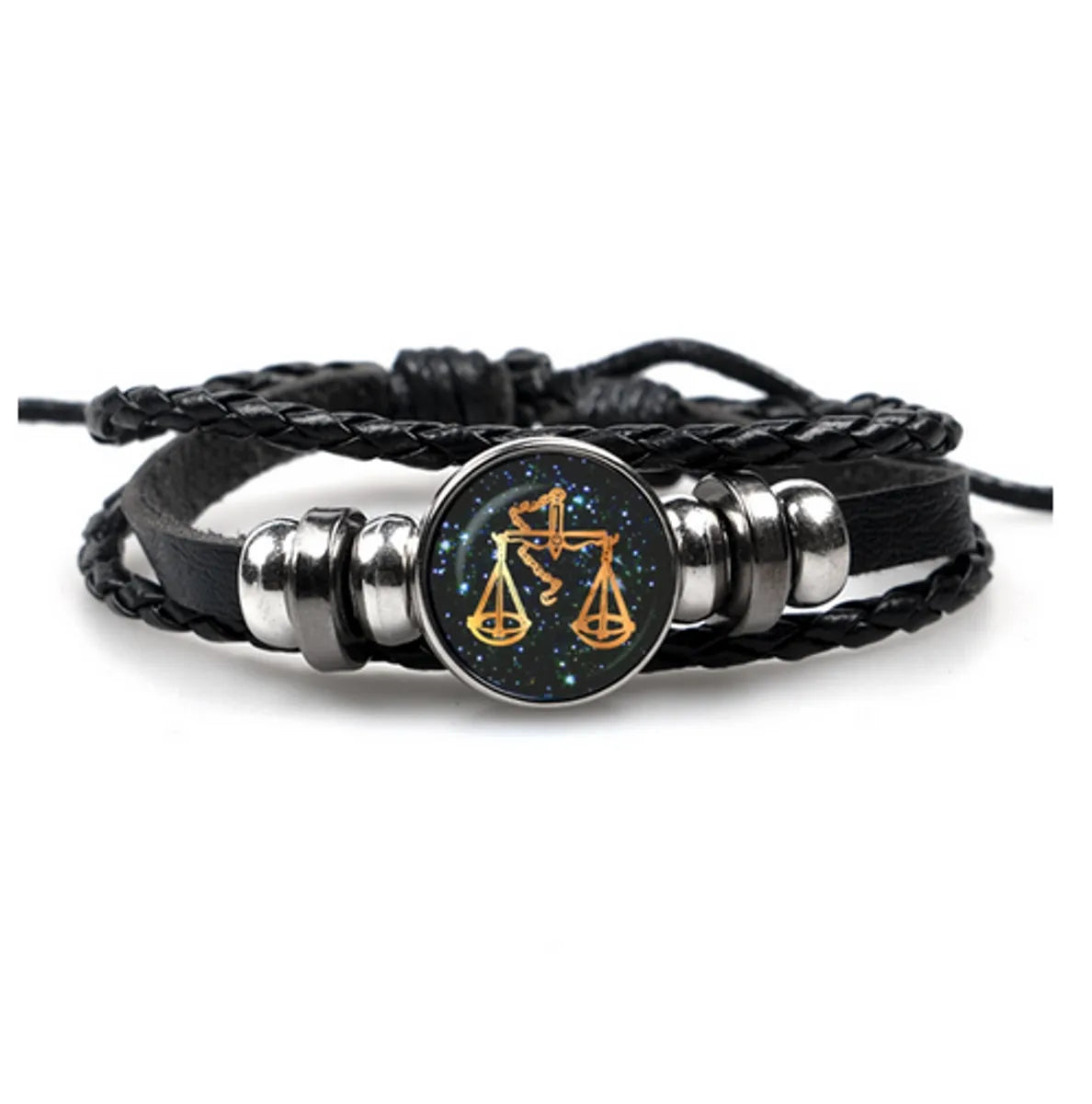 Hip-Hop Retro Animal Constellation CCB Pu Leather Braid Unisex Drawstring Bracelets