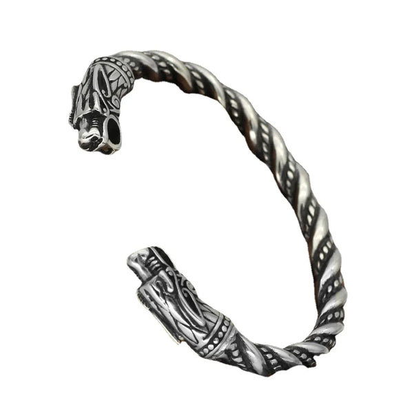 Hip-Hop Retro Animal Stainless Steel Men'S Cuff Bracelets