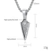 Hip-Hop Retro Box 304 Stainless Steel Plating Inlay Rhinestones 18K Gold Plated Men'S Pendant Necklace