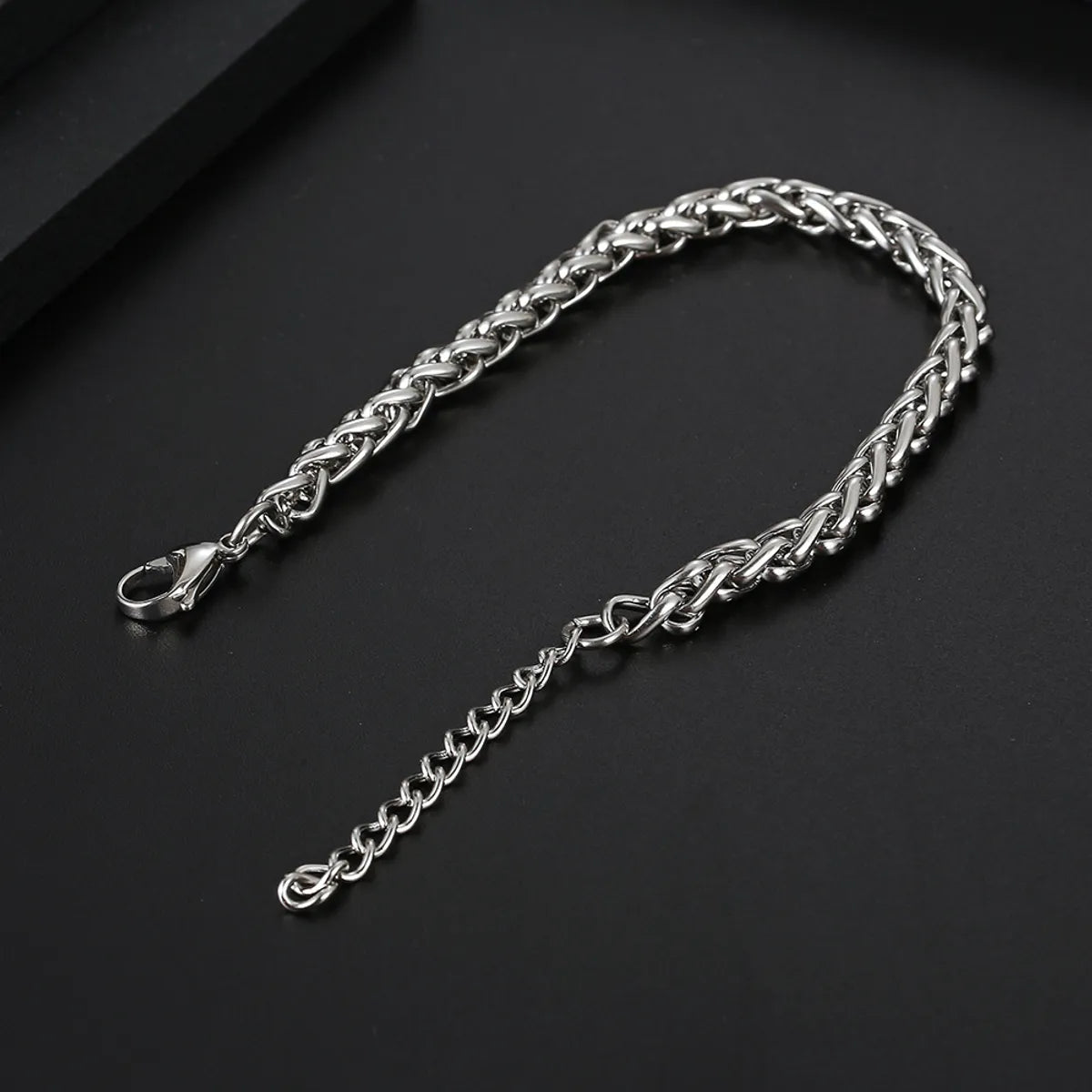 Hip-Hop Retro Classic Style Solid Color 304 Stainless Steel Polishing Chain Men'S Bracelets