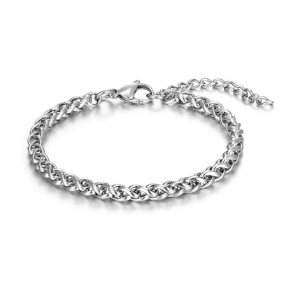 Hip-Hop Retro Classic Style Solid Color 304 Stainless Steel Polishing Chain Men'S Bracelets