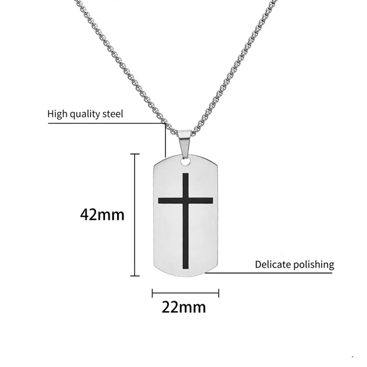 Hip-Hop Retro Color Block 304 Stainless Steel Plating 18K Gold Plated Men'S Pendant Necklace