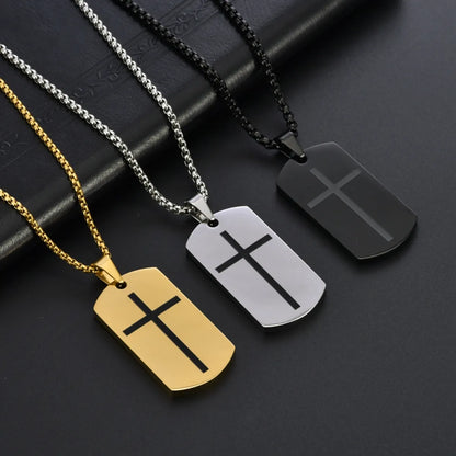 Hip-Hop Retro Color Block 304 Stainless Steel Plating 18K Gold Plated Men'S Pendant Necklace