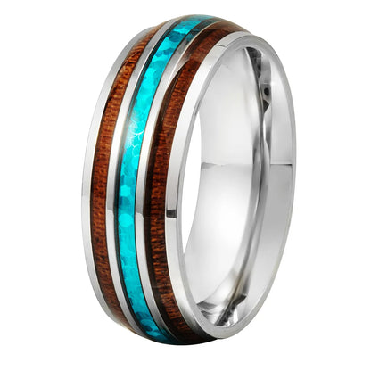 Hip-Hop Retro Color Block Titanium Steel Epoxy Men'S Rings