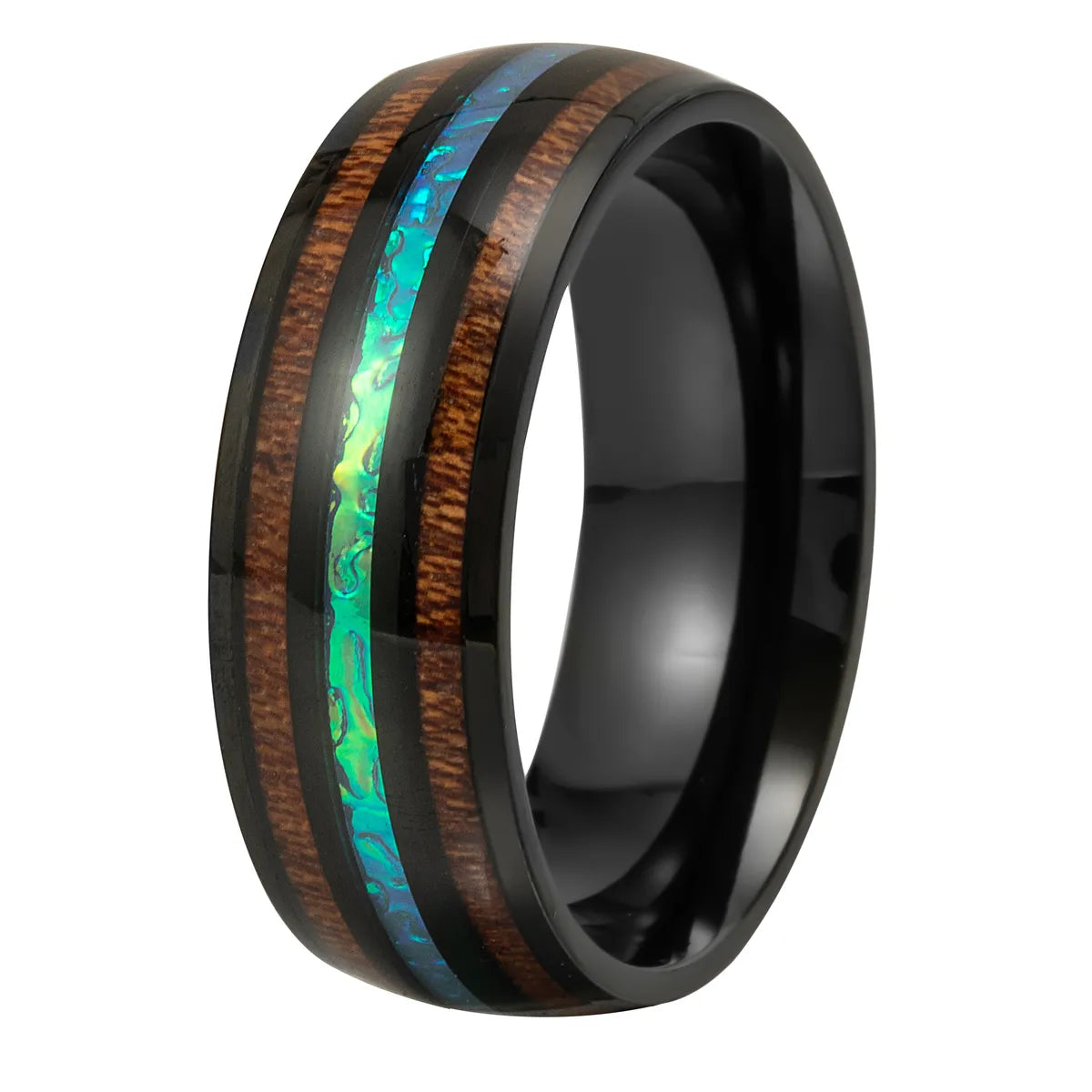 Hip-Hop Retro Color Block Titanium Steel Epoxy Men'S Rings