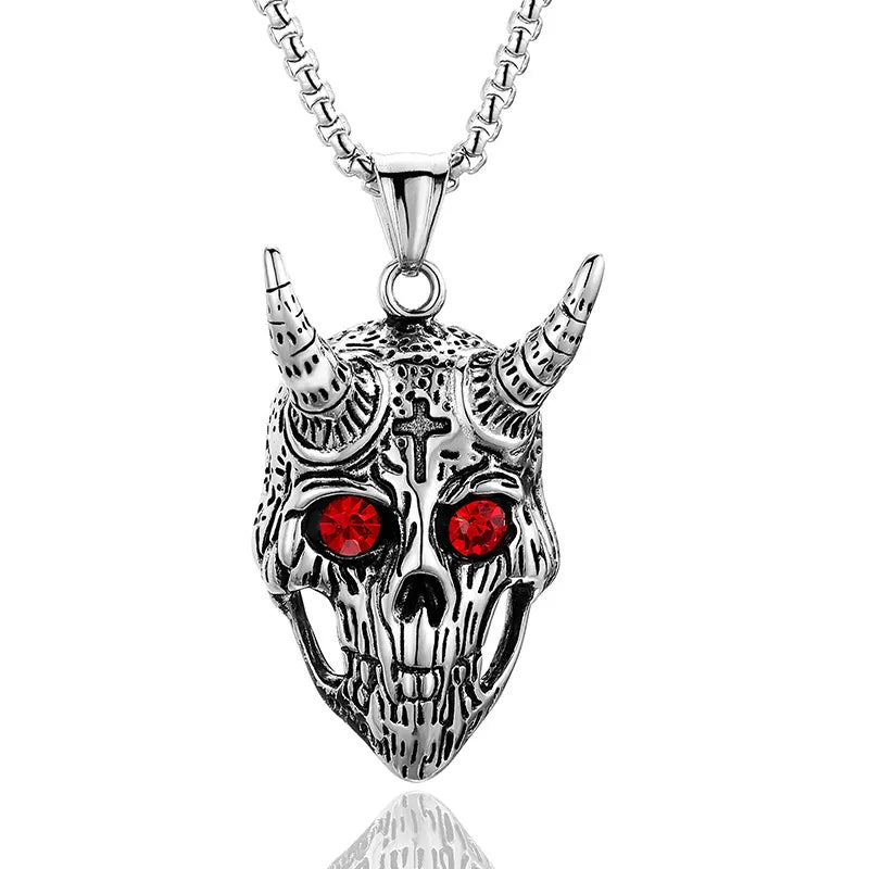 Hip-Hop Retro Color Block Titanium Steel Halloween Men'S Pendant Necklace