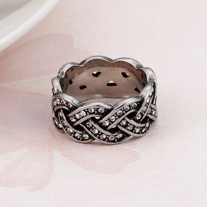 Hip-Hop Retro Color Block Titanium Steel Inlay Zircon Men'S Rings