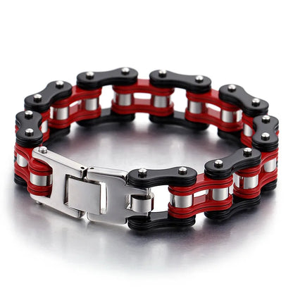 Hip-Hop Retro Color Block Titanium Steel Men'S Bracelets