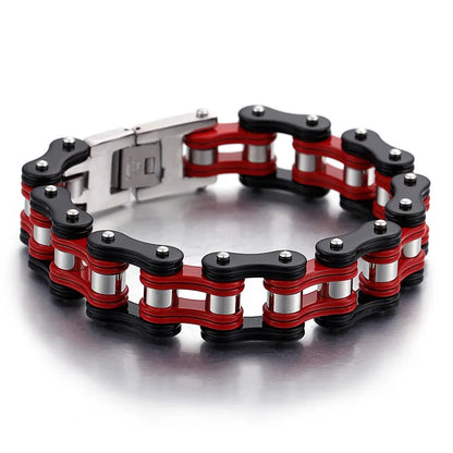 Hip-Hop Retro Color Block Titanium Steel Men'S Bracelets