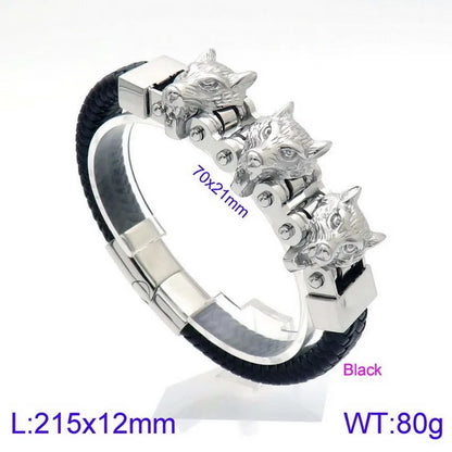 Hip-Hop Retro Color Block Titanium Steel Plating 18K Gold Plated Men'S Bracelets