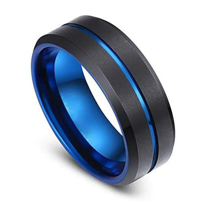 Hip-Hop Retro Color Block Tungsten Steel Men'S Rings