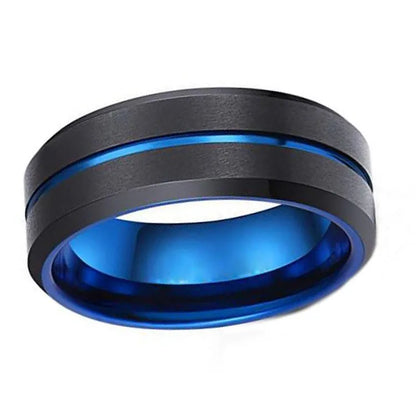 Hip-Hop Retro Color Block Tungsten Steel Men'S Rings