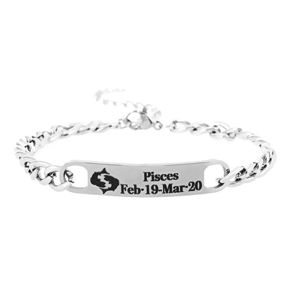 Hip-Hop Retro Constellation 304 Stainless Steel Bracelets In Bulk