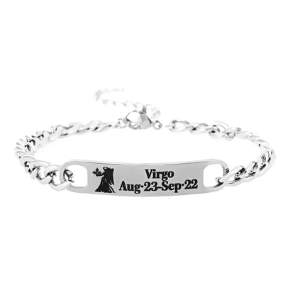 Hip-Hop Retro Constellation 304 Stainless Steel Bracelets In Bulk