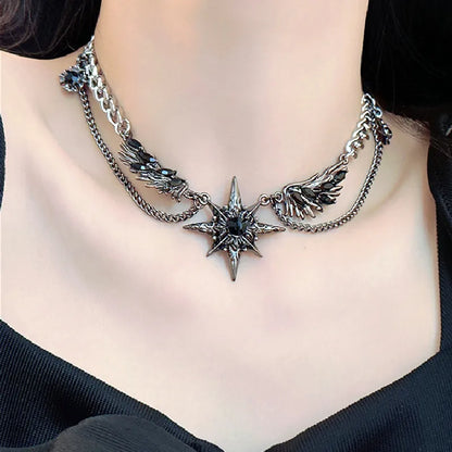 Hip-Hop Retro Cool Style Geometric Star Artificial Crystal Alloy Wholesale Pendant Necklace