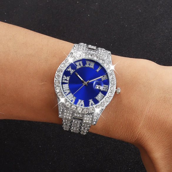 Hip-Hop Retro Cool Style Solid Color Buckle Quartz Men'S Watches