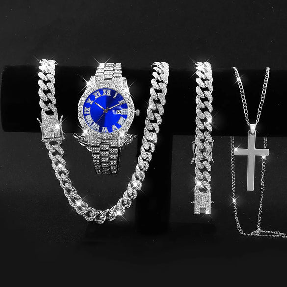 Hip-Hop Retro Cool Style Solid Color Buckle Quartz Men'S Watches