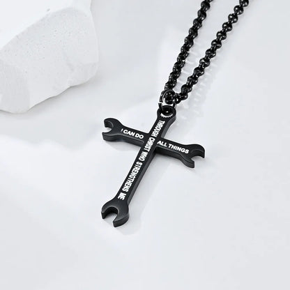 Hip-Hop Retro Cross 304 Stainless Steel Polishing Men'S Pendant Necklace