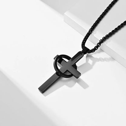 Hip-Hop Retro Cross 304 Stainless Steel Polishing Men'S Pendant Necklace