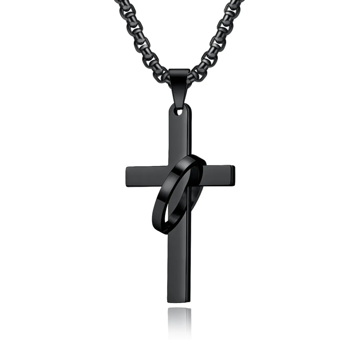 Hip-Hop Retro Cross 304 Stainless Steel Polishing Men'S Pendant Necklace