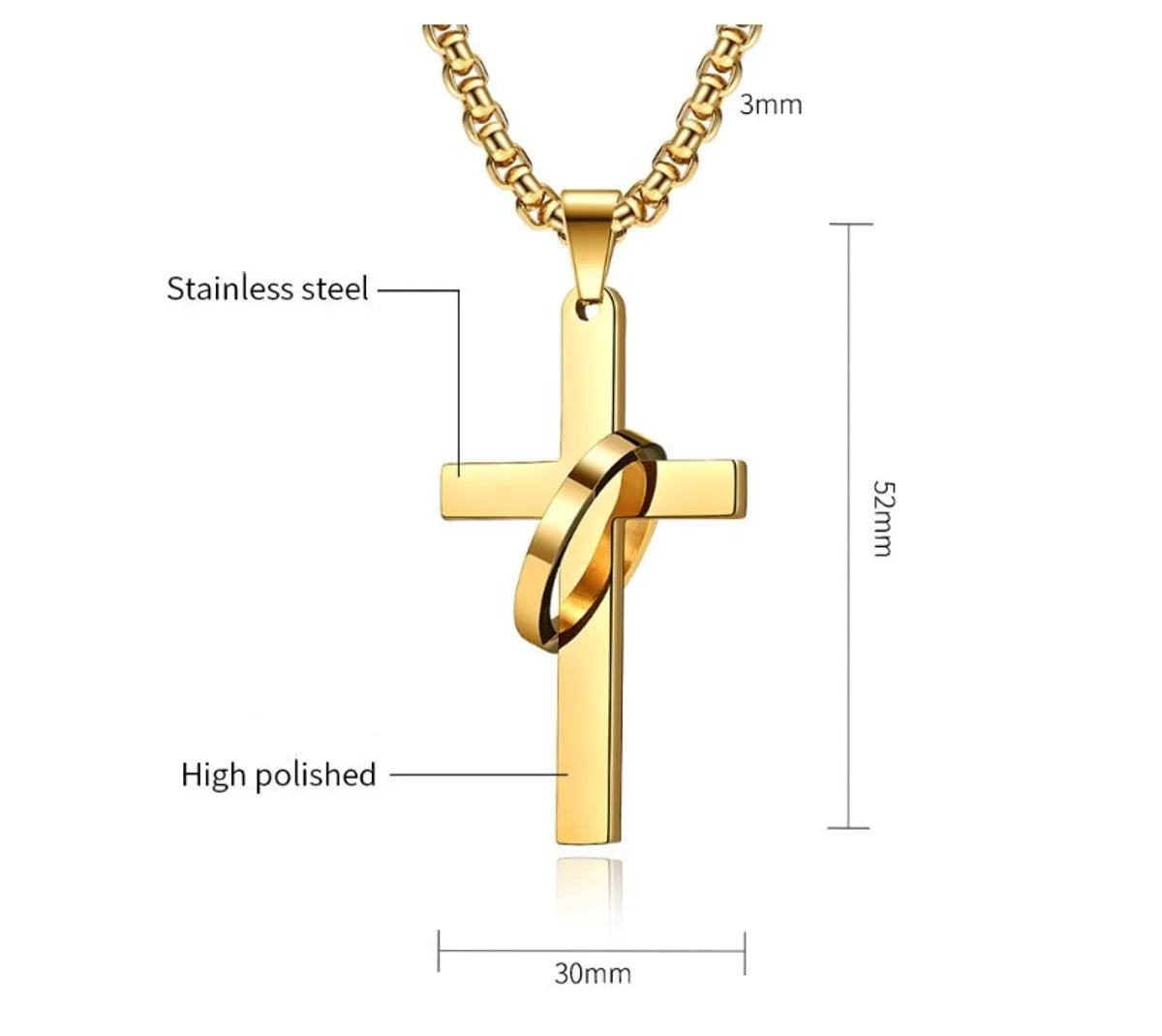 Hip-Hop Retro Cross 304 Stainless Steel Polishing Men'S Pendant Necklace