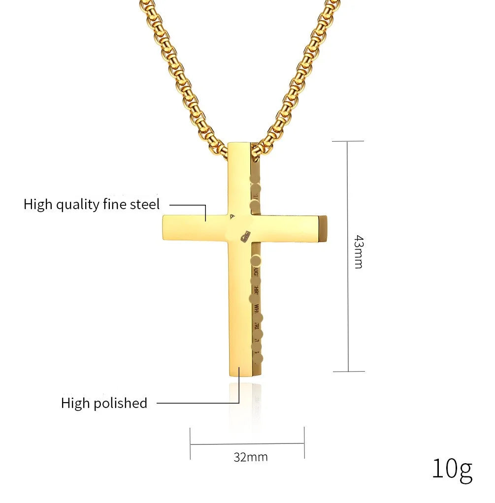 Hip-Hop Retro Cross 304 Stainless Steel Polishing Men'S Pendant Necklace