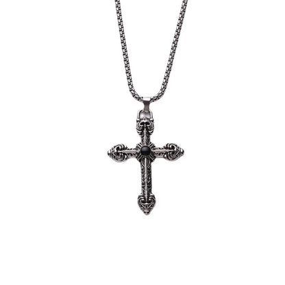 Hip-Hop Retro Cross Alloy Plating Men'S Pendant Necklace