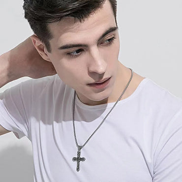 Hip-Hop Retro Cross Alloy Plating Men'S Pendant Necklace