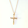 Wholesale Hip-Hop Retro Cross 304 Stainless Steel Copper Plating Inlay K Gold Plated Zircon Pendant Necklace