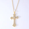 Wholesale Hip-Hop Retro Cross 304 Stainless Steel Copper Plating Inlay K Gold Plated Zircon Pendant Necklace