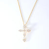 Wholesale Hip-Hop Retro Cross 304 Stainless Steel Copper Plating Inlay K Gold Plated Zircon Pendant Necklace