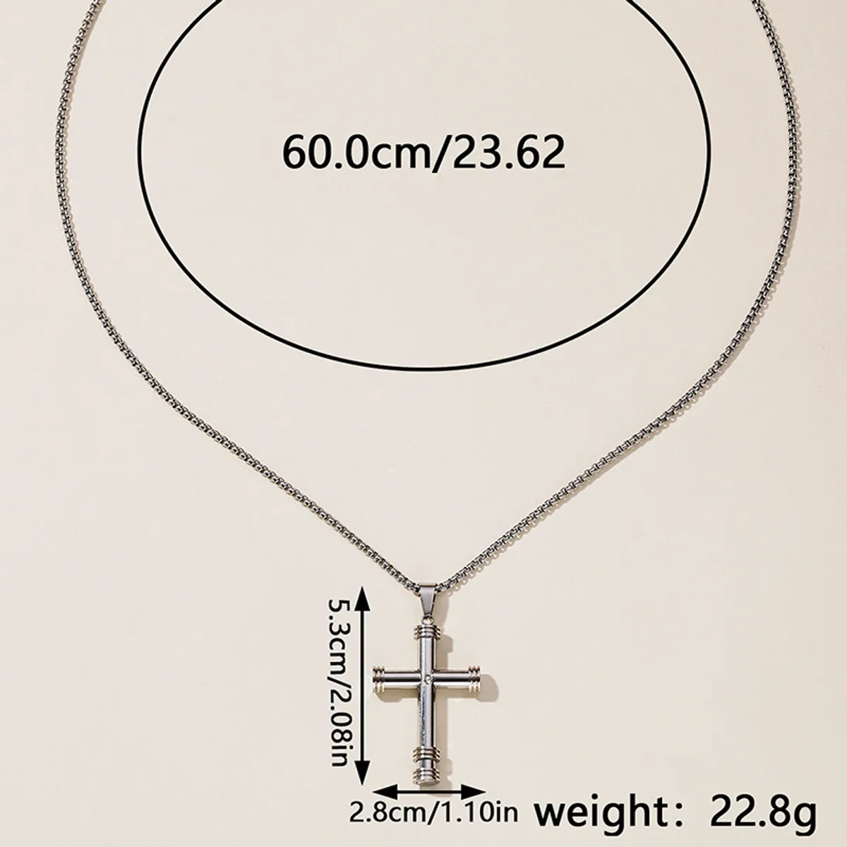 Hip-Hop Retro Cross Round Square 304 Stainless Steel Women'S Pendant Necklace