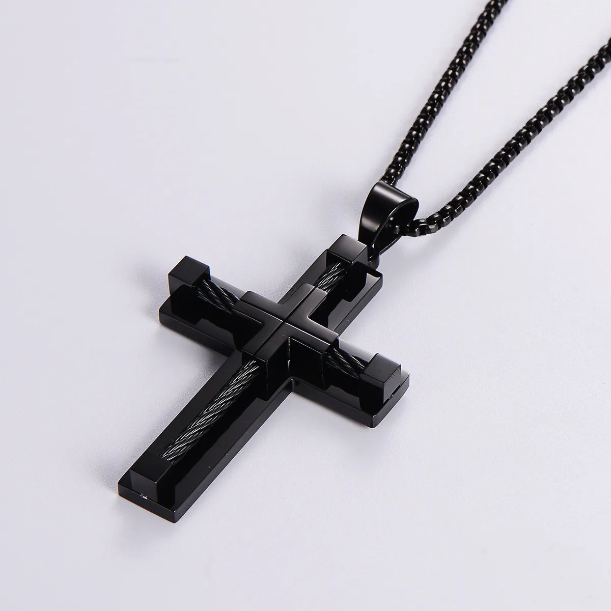 Hip-Hop Retro Cross Stainless Steel Plating Gold Plated Women'S Pendant Necklace