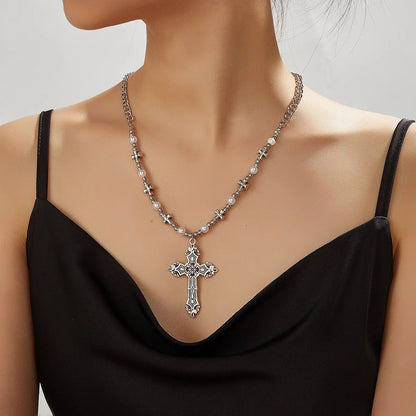 Hip-Hop Retro Cross Zinc Alloy Wholesale Pendant Necklace